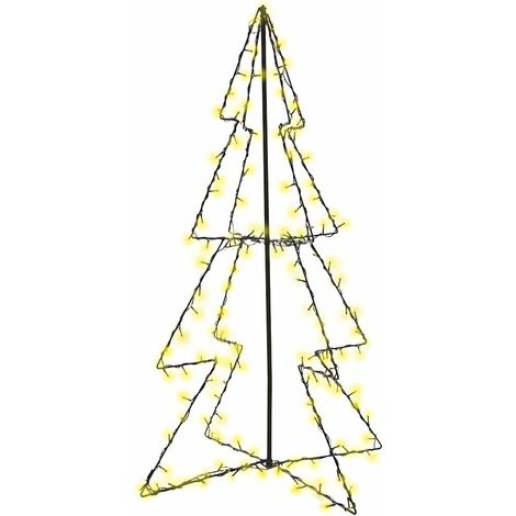 Arbre de Noël，Sapin de Noël cône 160 LED d'intérieur/d'extérieur 78x120 cm CFW91679 (1/5)