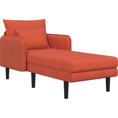 Chaise longue oversize Rosso Arancio Tessuto in velluto a coste vidaXL (1/5)