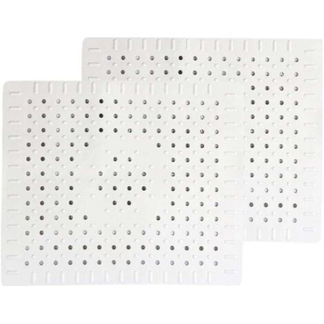 blanc Lot de 2 tapis de protection pour évier de cuisine en caoutchouc antidérapant durable, facile à nettoyer et à couper soi-même. (1/5)