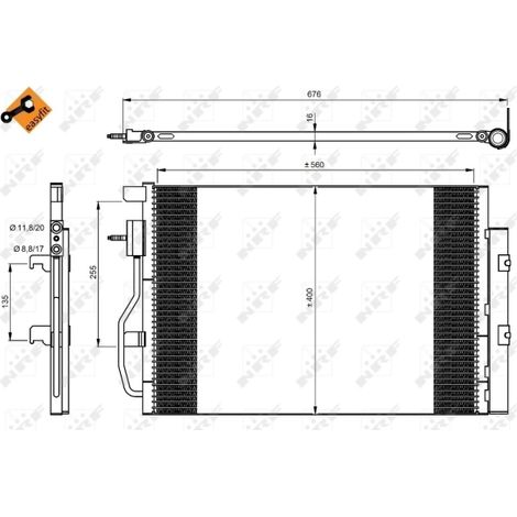 Condenseur, climatisation NRF 350044 CHEVROLET 1850272 42832784 95026324