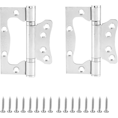 2 Pcs Porte Silencieux Charnière en Acier Inoxydable Maison Bois Porte Silencieux Charnière Matériel Accessoires Pas Besoin de Fente