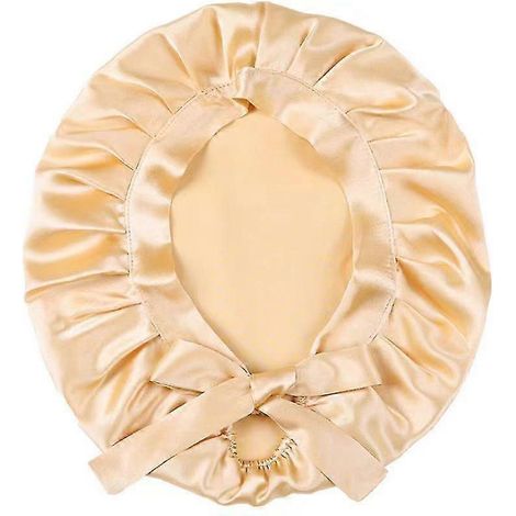 Seidenhaube, verstellbare Schlafmütze, Schwarz-Champagner-Gold (1/3)