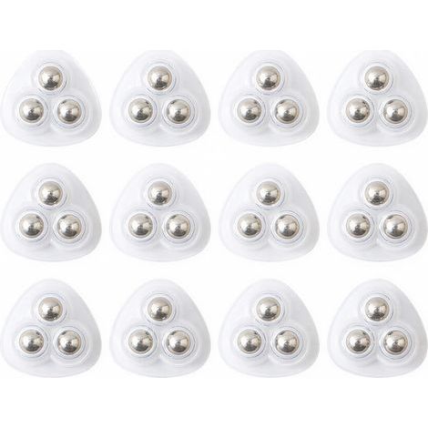 Set mit 16 Mini-Kleberollen, 360° drehbar, 3 Stahlkugellagerrollen für Behälter, Organizer, Mülleimer, transparent (1/5)