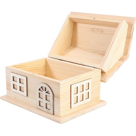 Boîte de Rangement Structure Solide et Légère en Bois Beige de Maison Organise et Bureau Style Décoratif Moderne (1/5)