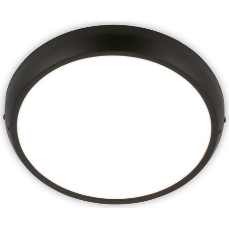 Plafonnier LED IP44 Blanc Neutre Noir 27,5 cm (1/5)