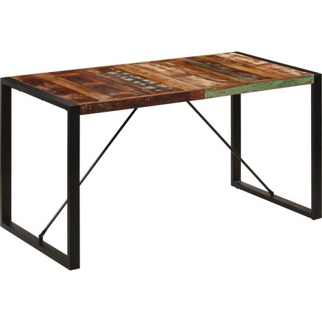 vidaXL Tavolo da Pranzo 140x70x75 cm in Legno Massello di Recupero