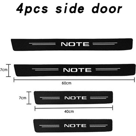 (4 pièces pour Note) Autocollants de protection de seuil de porte en cuir pour Nissan Note,pédales et pare-chocs arrière (1/3)