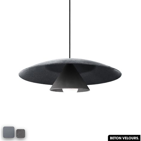 Lampe de suspension en béton velours - OLEMI VELVET CONCRETE GRIS - ANTHRACITE (1/3)