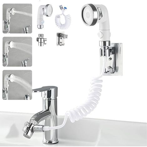 Douchette pour robinets, Lavage facile des cheveux et de la vaisselle, Douchette pour lavabo, Douchette pour coiffeur, Douchette pour robinet, Douchette pour évier, Rallonge pour robinet de lavabo (ro (1/5)