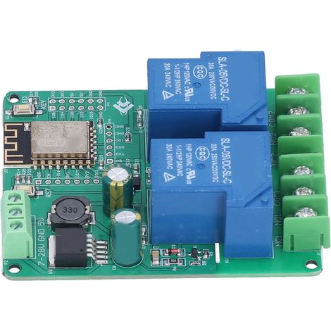 Relais WIFI 2 canaux 30A ESP8266 carte de développement interrupteur DC 7-28V / 5V ESP-12F module IoT (1/5)
