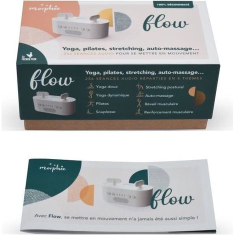Box Flow - MORPHEE - Coaching audio - 256 séances de yoga, pilates, stretching - 10 a 40 min - Sans écran