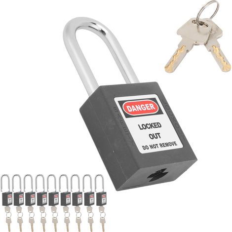 10 Cadenas de Sûreté 1.5 Pouces Acier Galvanisé Antirouille pour Équipements Industriels (Noir) (1/5)