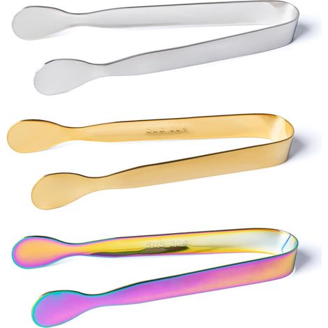 Pince a Sucre, Pince à Glaçons en Acier Inoxydable, Pinces a Bonbon, Mini Multifonction Pinces de Service, Pour Sucre, Biscuit, Glace, Buffet, Grill Bar Cuisine (1/5)