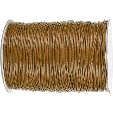 Collier en corde tressée écologique fait main avec fil ciré de 160 mètres, fil de coton de 1 mm (n° 8 marron). (1/3)