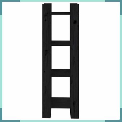 813868 Bibliothèque/Séparateur de pièce Noir 41x35x125 cm Pin massif (1/5)
