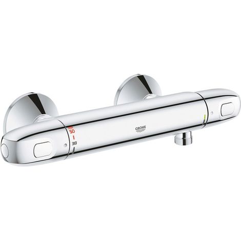 Grohe – Mitigeur thermostatique de douche mural – Finition chrome – Technologie EcoJoy – Clapets anti-retour – Longueur 317mm – Poids 2,4kg (1/4)