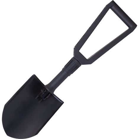 Greenmill GR9132 Pala Plegable portátil con Bolsa de Almacenamiento Pala Plegable para Camping al Aire Libre Negro