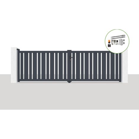 Portón eléctrico batiente 4x1,2m VEYMONT + motorización TANKER B250 (1/5)