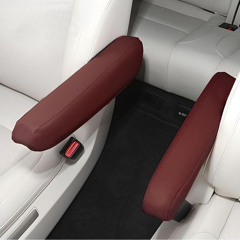 2 Pièces Housse D'accoudoir De Voiture, Couverture Cuir Microfibre D'accoudoir De Siège Avant Voiture, Couverture Pour Console Centrale D'accoudoir Voiture, Accessoires Automobiles(Rouge) (1/5)