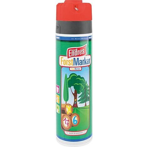 Spray de marquage rouge fluo - contrôlé KWF Roland Endres Forst-Marker Ergo 360°, aérosol 500ml (1/2)