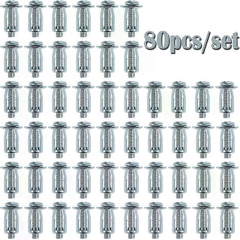 80 Stück/Set rostfreie, korrosionsbeständige Nietmuttern in Blütenform aus Kohlenstoffstahl zur Befestigung von Kennzeichenhaltern – JXLGV (1/5)