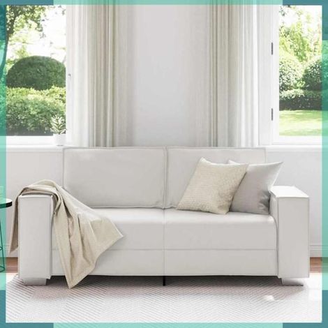 4105057 Canapé Blanc 180 x 80 x 84 cm tissu (1/5)