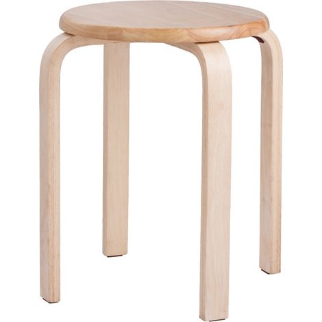 Tabourets empilables ronds modernes en bois d'hévéa, faciles à monter et à démonter, pour la maison, les restaurants et les hôtels (1 pièce, beige). (1/5)