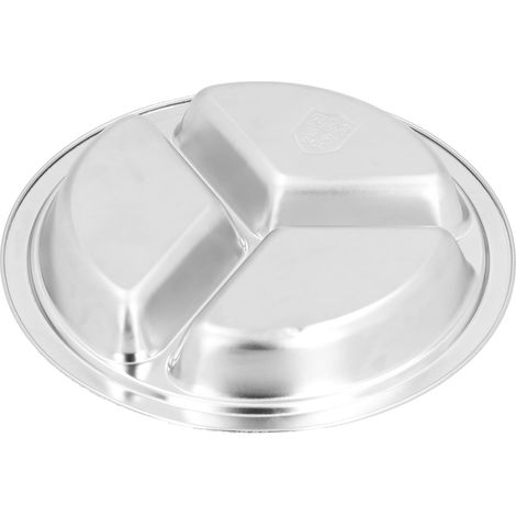 Assiettes plates en acier inoxydable, assiettes à riz réutilisables pour enfants, assiettes à goûter pour la maison, la cuisine, le restaurant, l'hôtel (1/5)
