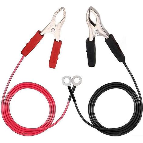 Fil de clôture électrique de 90 cm (lot de 2) avec pinces crocodiles pour kits de charge solaire, connecteur de terre portable pour exploitation agricole (1/5)