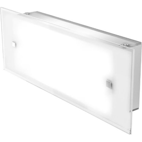 Applique top light brick 1122 am e27 led vetro extrachiaro satinato bordo trasparente