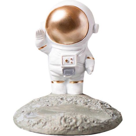 Support de téléphone sur le thème des astronautes, objet de décoration de bureau, sculpture créative, décoration intérieure pour le bureau, artisanat d'art, mobilier de salon, or (1/5)