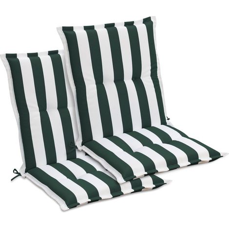 Aoodor Outdoor-Stuhlkissen mit niedriger Rückenlehne, 100×50×6 cm, farbechte Terrassenkissen für Essstühle, 2er-Set für Garten- und Verandastühle (1/5)