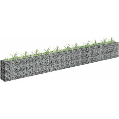 vidaXL Gabbione Letto Rialzato in Acciaio Zincato 450x30x60 cm