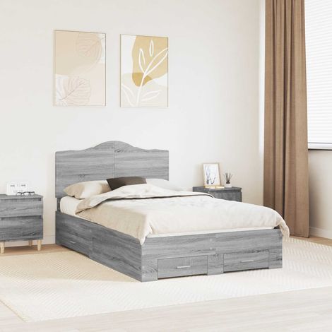 Cadre de lit-Structure de lit Gris Sonoma 120 x 200 cm Bois d'ingénierie 560710 (1/5)