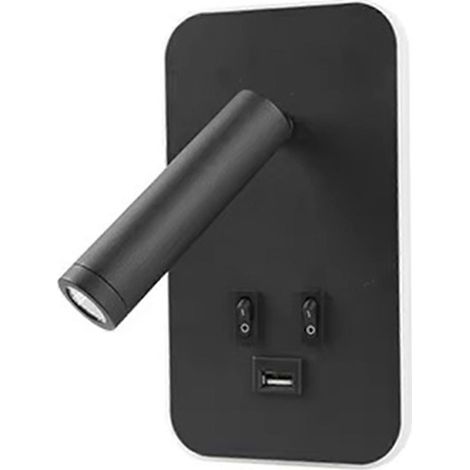 Applique murale de chevet avec interrupteur et port USB, spot mural, applique murale LED rotative pour chambre à coucher, armoire (1/5)