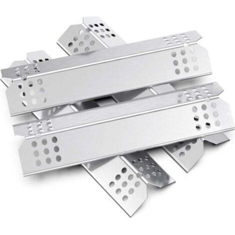 Lot de 4 38.1CM Diffuseur Chaleur s,Pièces de Rechange Universal Flavorizer Bar,Compatible avec la Plupart des modèles de Gril à gaz,Plaques chauffantes pour Barbecuer(Acier inoxydable) (1/5)