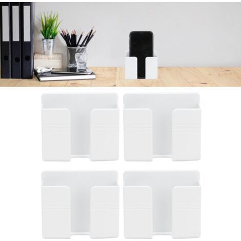 SABIR 4 pièces. Support de rangement mural sans perçage, télécommande murale, support de chargement de téléphone portable, support à rayures horizontales (1/5)
