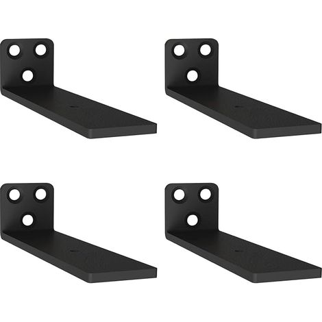 Wall Shelf Brackets, Wall Mounted Corner Shelf Brackets, Metal Wall Shelf Bracket for Open Shelves (Black) (1/5)