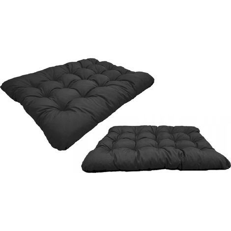 Coussin de prestige imperméable noir pour lit de chien 100x70 cm (1/5)