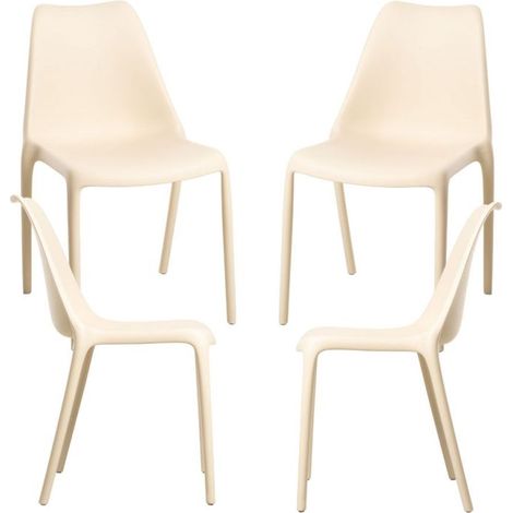 Packs Sillas Jardín - Pack 4 Sillas Synk Polipropileno - Beige (1/5)