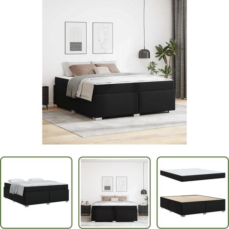 vidaXL Estructura de cama Negro 180 x 200 cm PVC (1/5)