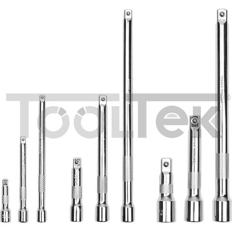 KIT PROLUNGHE CRICCHETTO CHIAVE A BUSSOLA 9pz ATTACCO 1/2" 1/4" 3/8" (1/5)