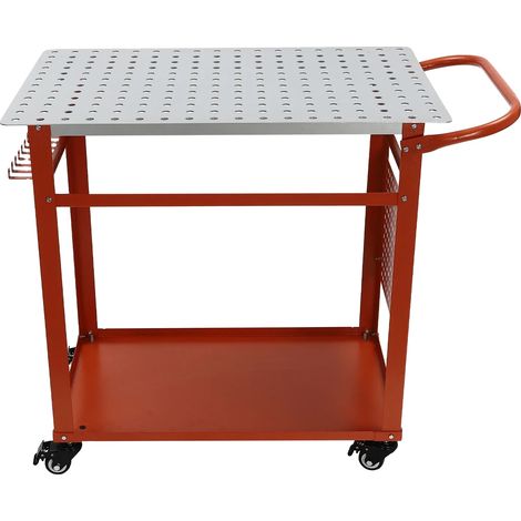 Schweißtisch, 600 lbs Tragfähigkeit, doppelte Lagerung, Rot (1/2)