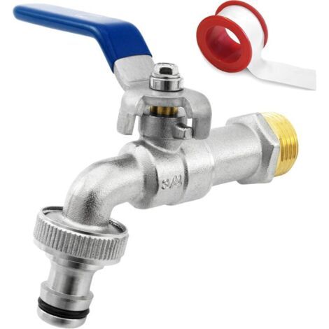 3/4'' Pouce Robinet d'eau en Laiton de Qualité Supérieure, Résistant à la Rouille et au Gel pour Jardin, Machine à Laver, Baril de Pluie (1/5)