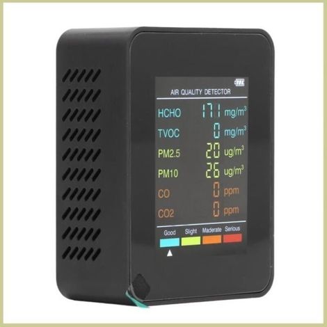 Cocosity TVOC HCHO CO2 Quality Detector with Portable LCD Screen and Alarm (1/4)