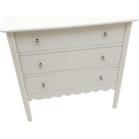 3 Drawers Chest of Drawers - L40 x W80 x H80 cm - White