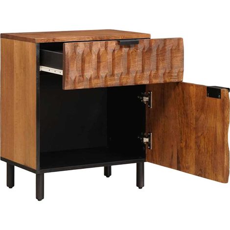 vidaXL Bedside Cabinet Brown 50 x 33 x 60 cm Solid Mango Wood (1/4)