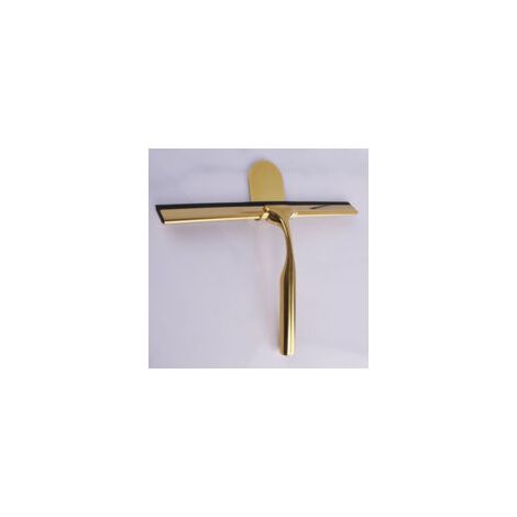 Duschabzieher aus Edelstahl, Glasabzieher mit rutschfestem Schneidgriff für Badezimmertürspiegel, Autoglasabzieher mit Haken, goldene Duschabzieher - Crezuo (1/4)