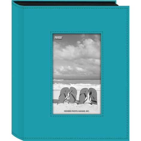Album Photo avec Cadre Cousu Bleu Vif 17,8 x 22,9 cm 200 Pochettes (1/3)