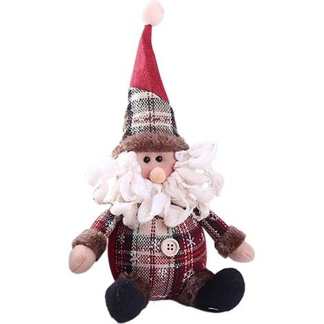 Poupée de Noël en Forme de Cerf et Bonhomme de Neige, Ornement à Suspendre pour Sapin (1/5)